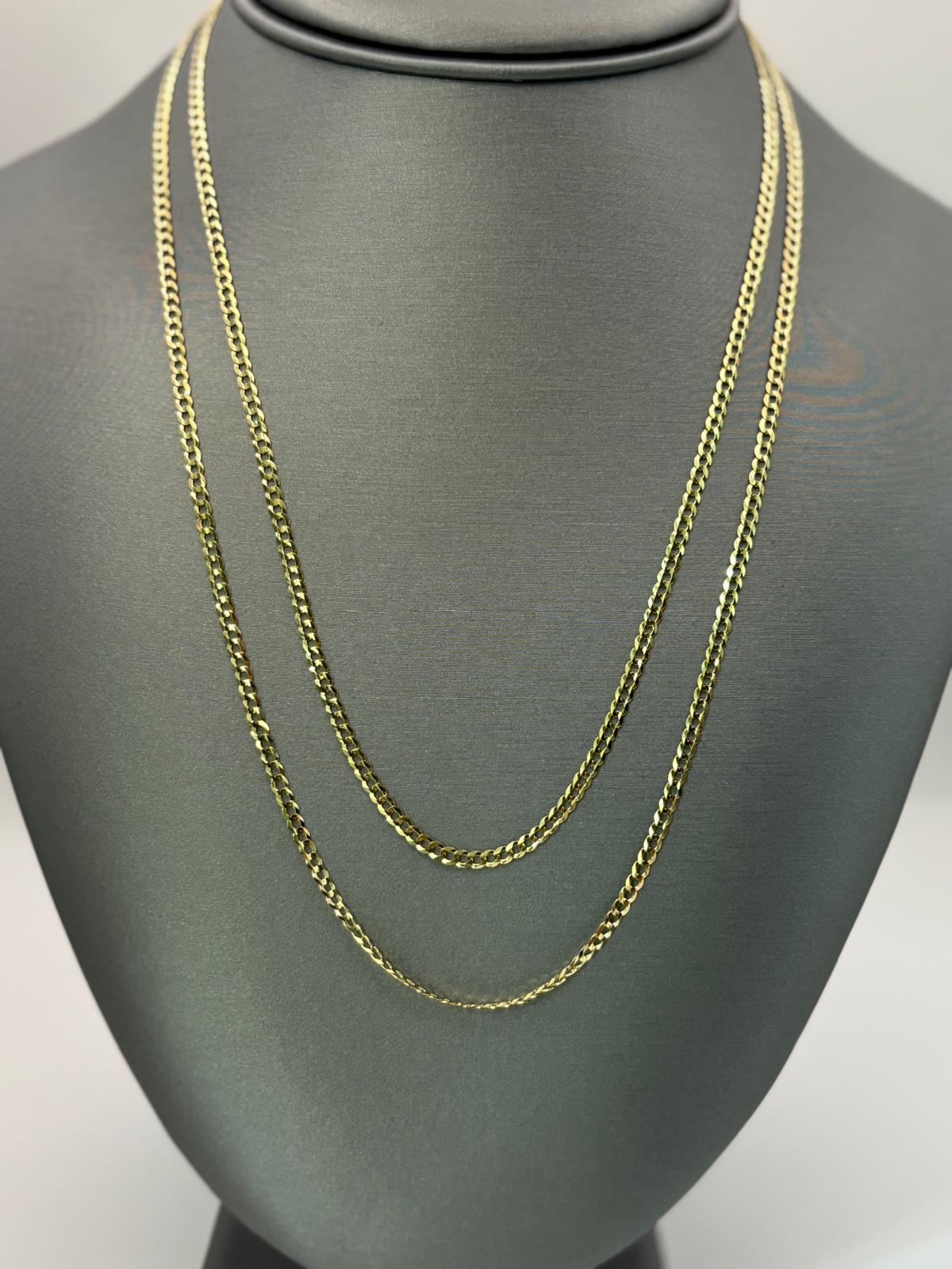 Cadena cubana italiana 10 k 2 mm 18”