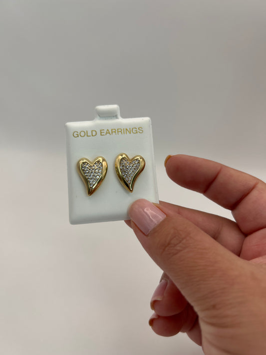 Aretes corazón 10 k