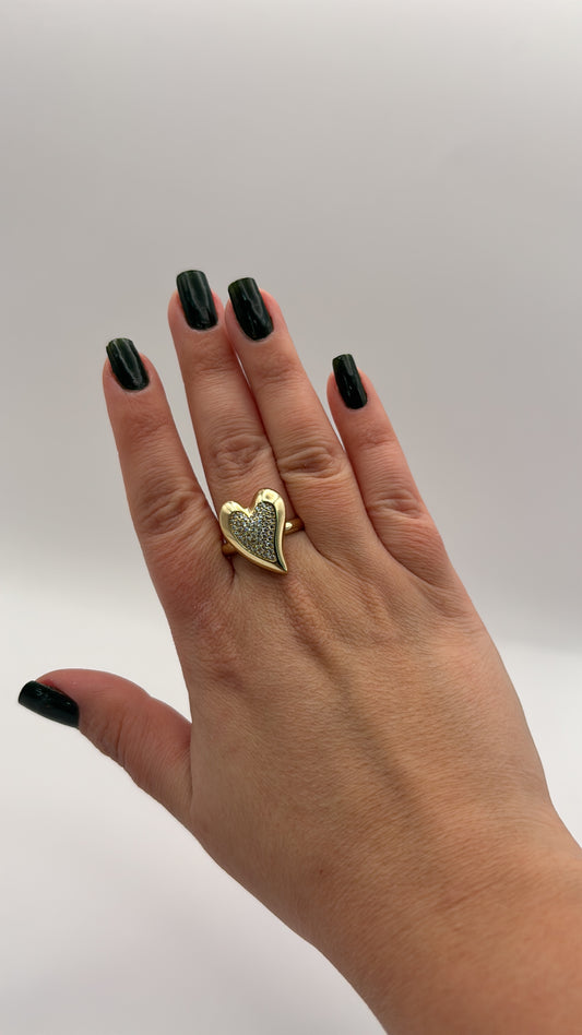 Anillo corazón 10 k size 8