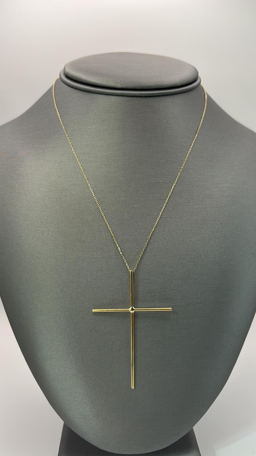 Cadena con cruz 10 k 18”