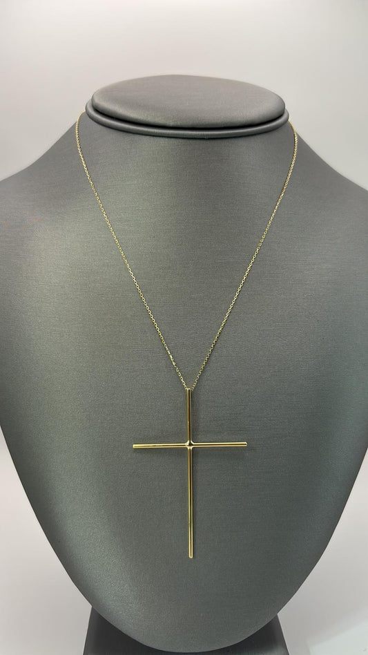 Cadena con cruz 10 k 18”